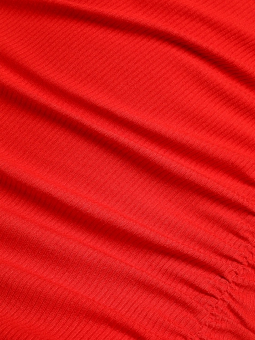 Lulus Centered on Style Red One-Shoulder Bodycon Ribbed Midi Dress Ruched Slit - Picture 5 of 13